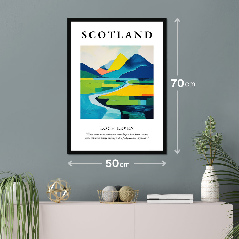 Poster of Loch Leven hanging on a wall