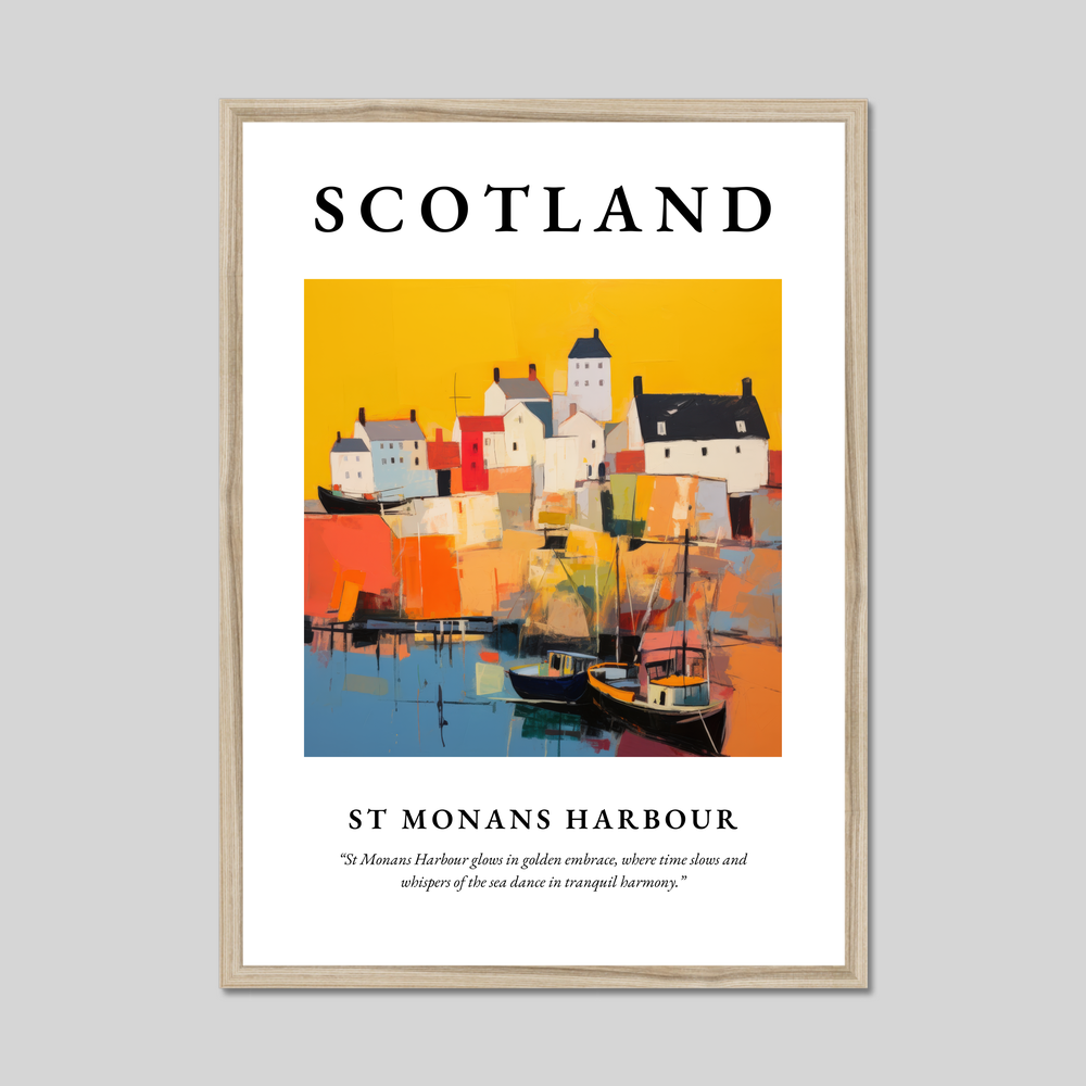 Poster in a natural frame with the word Scotland