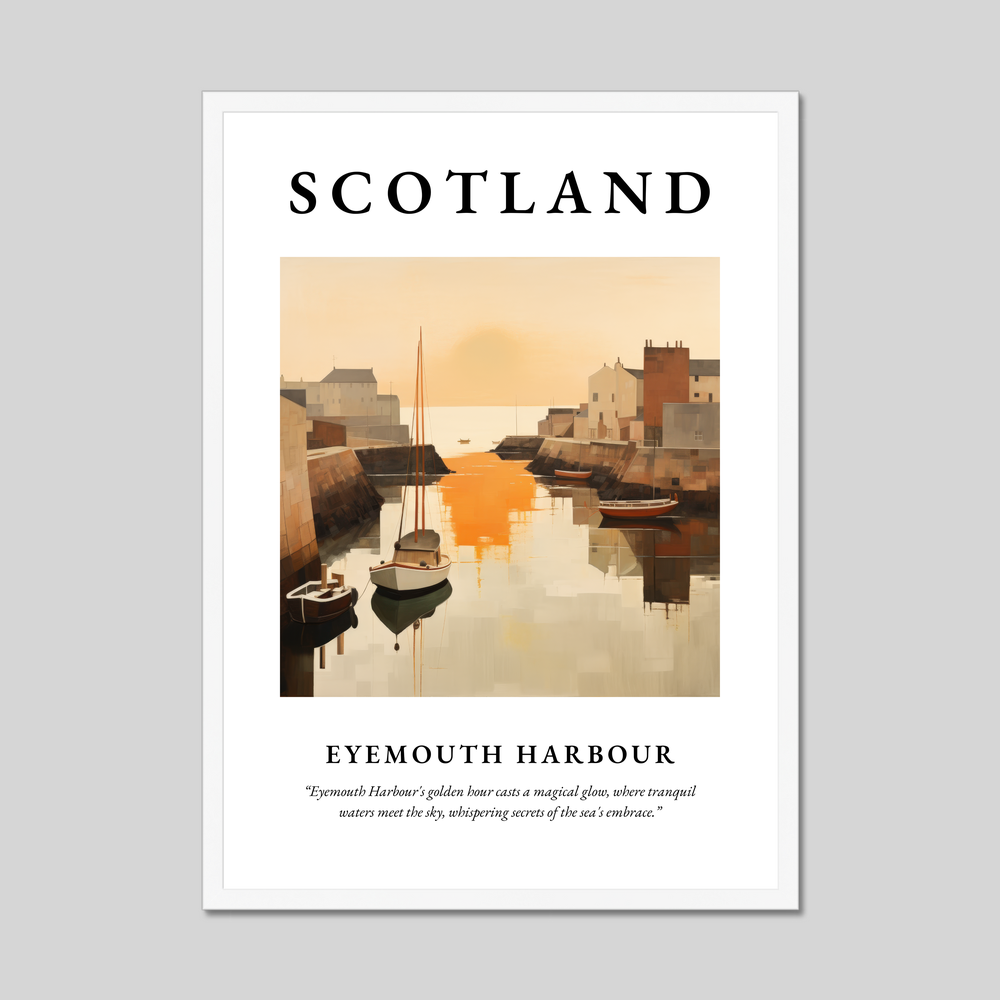 Poster in a white frame with the word Scotland