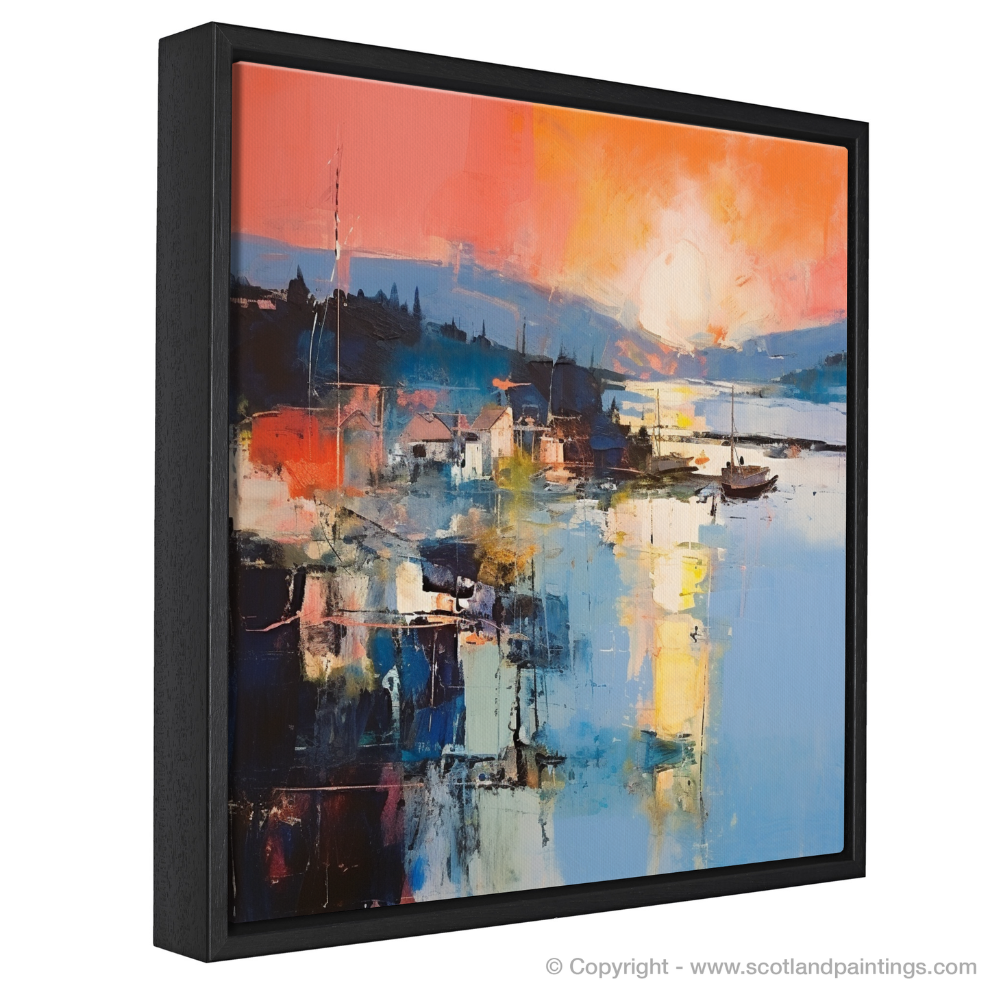 Fiery Sunset Embrace at Tobermory Harbour