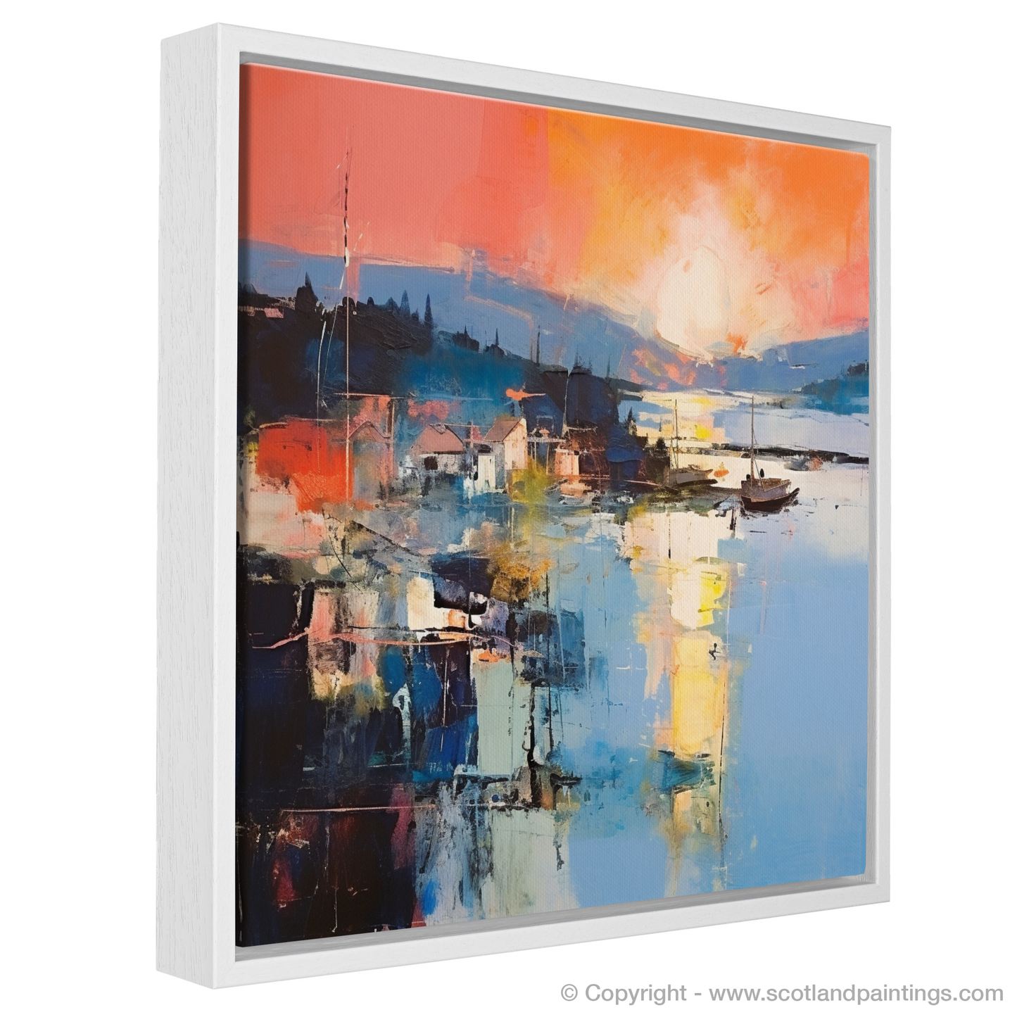 Fiery Sunset Embrace at Tobermory Harbour