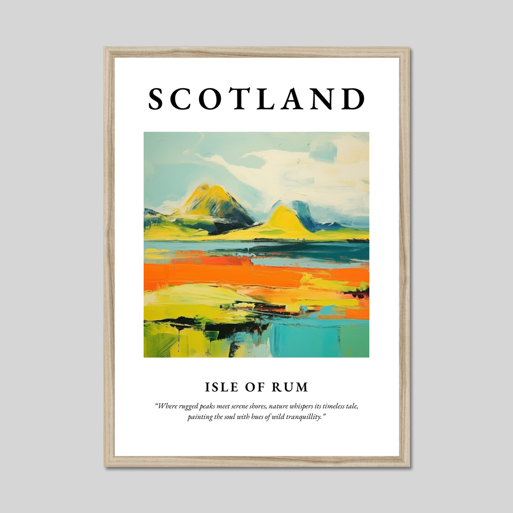 Poster in a natural frame with the word Scotland