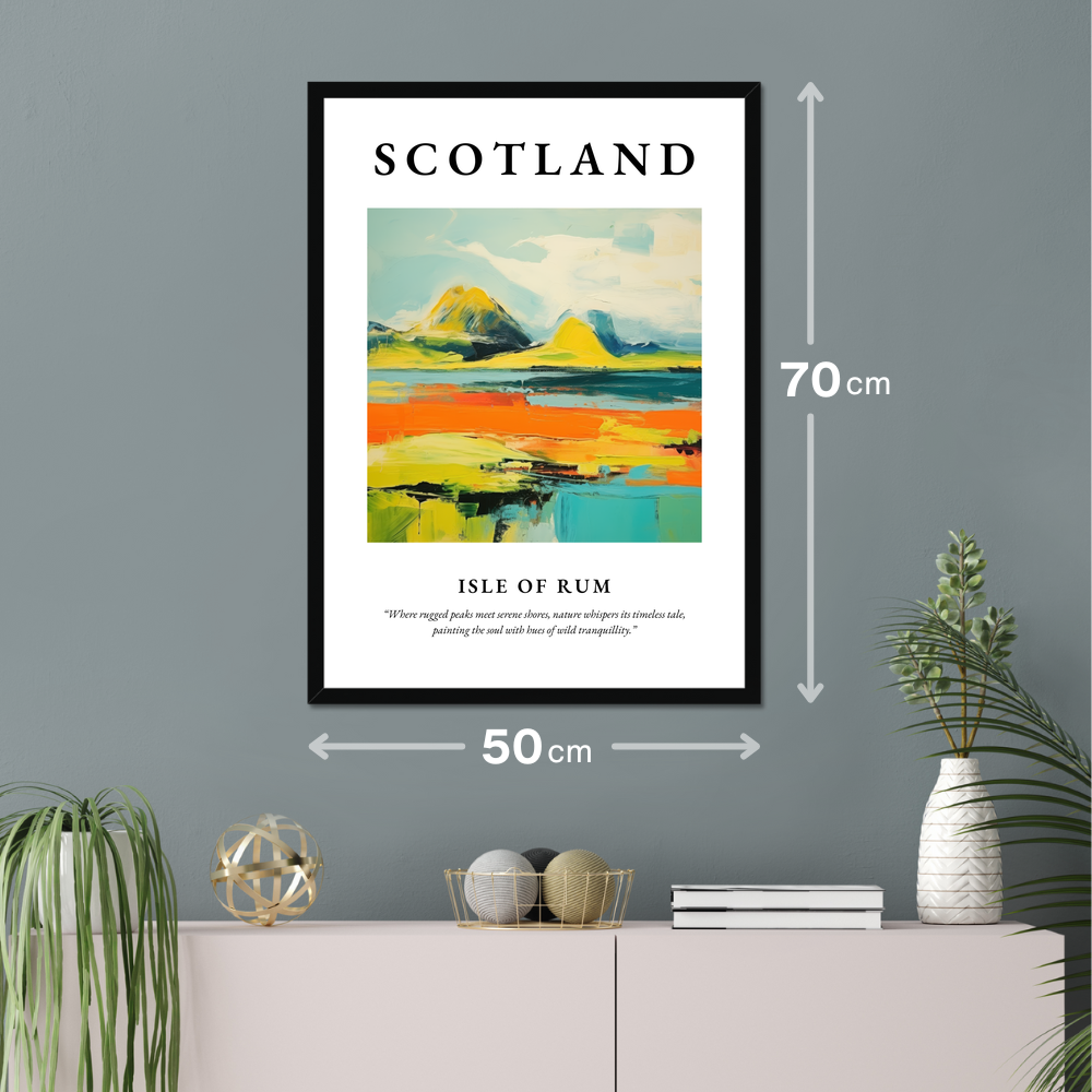 Poster of Isle of Rum hanging on a wall