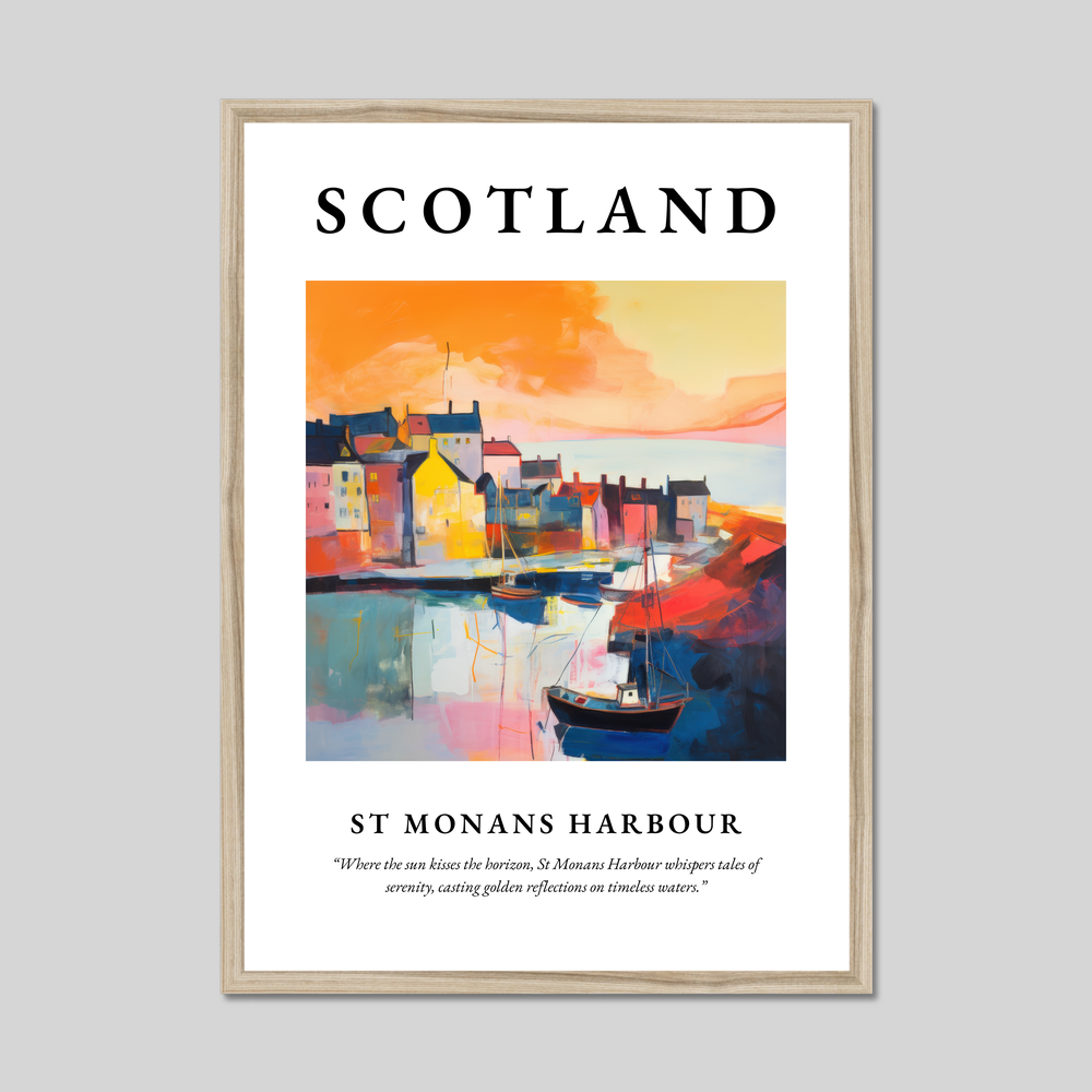 Poster in a natural frame with the word Scotland