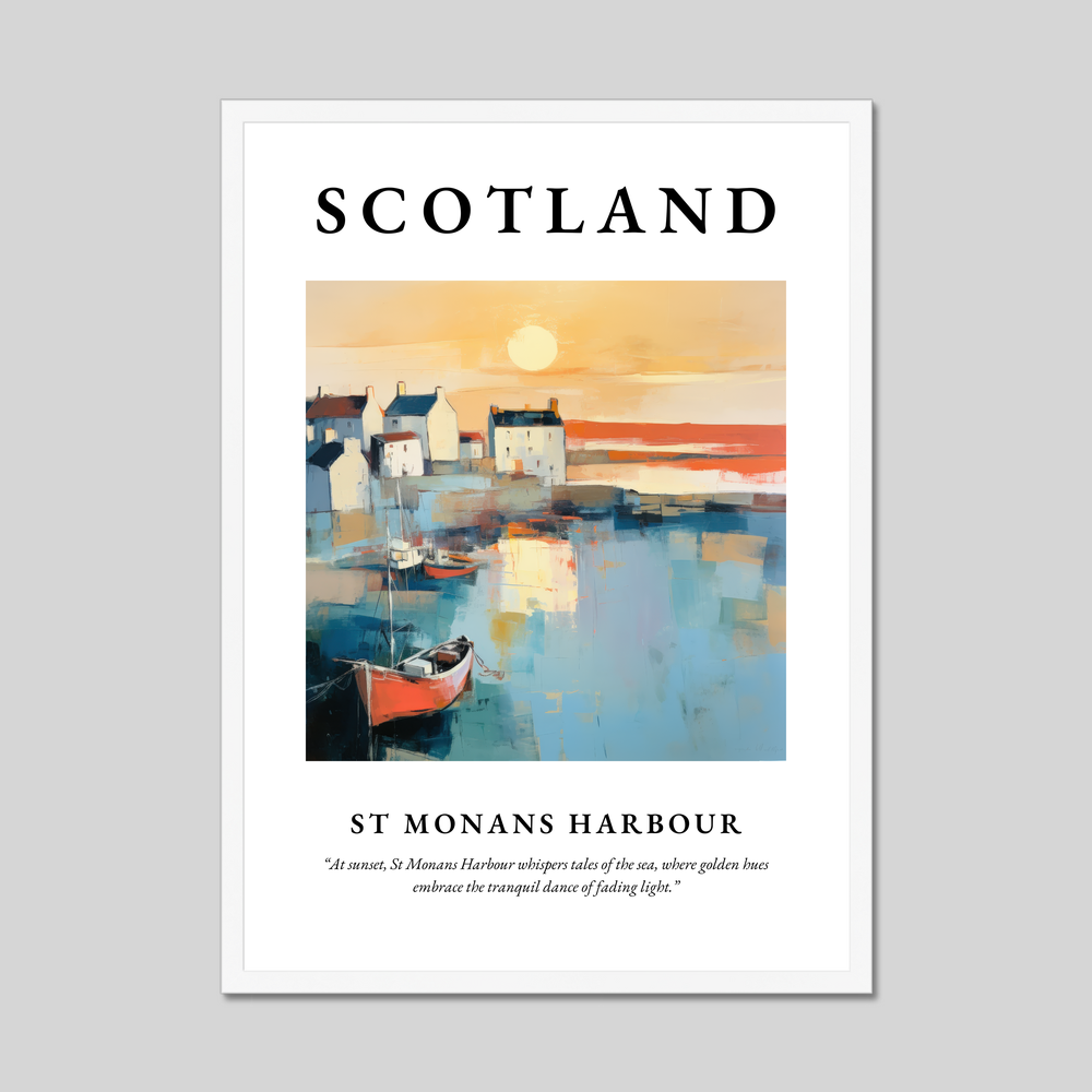 Poster in a white frame with the word Scotland