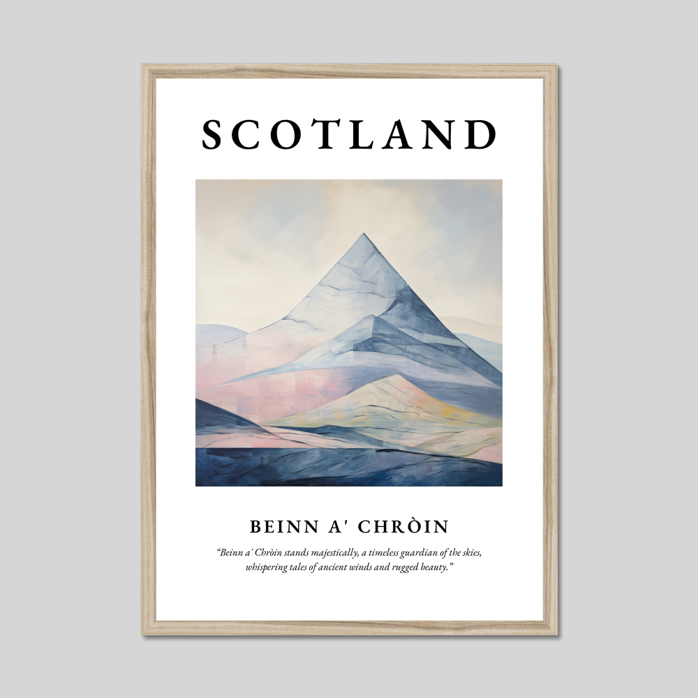 Poster in a natural frame with the word Scotland