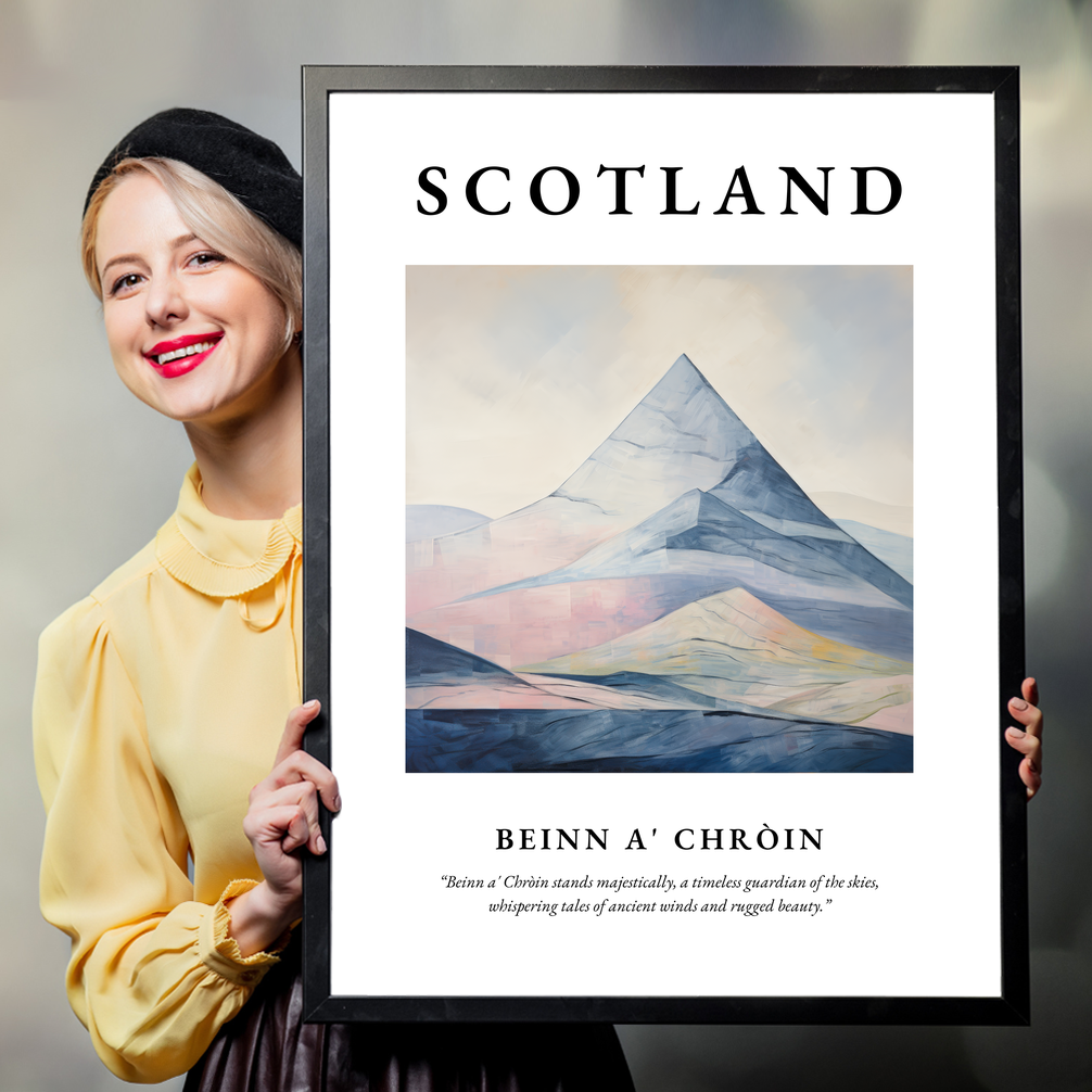 Person holding a poster of Beinn a' Chròin