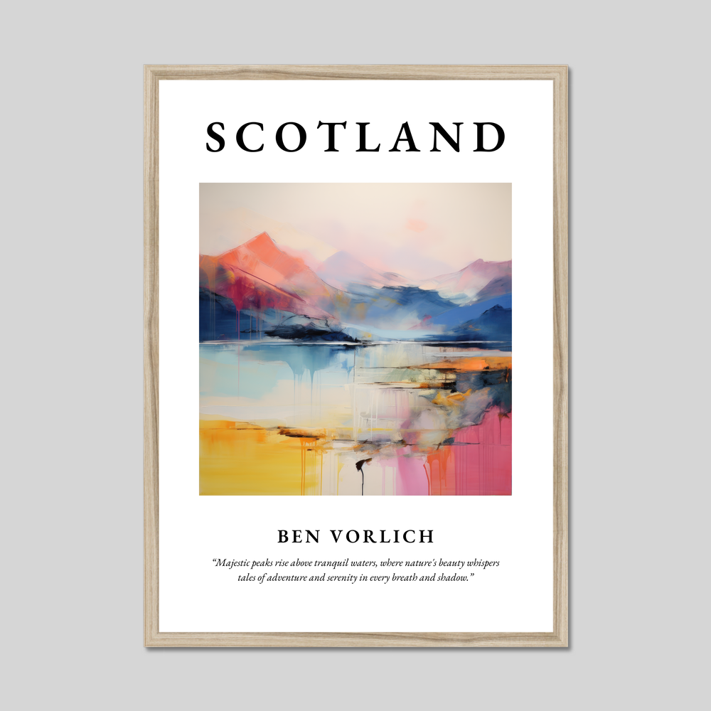 Poster in a natural frame with the word Scotland