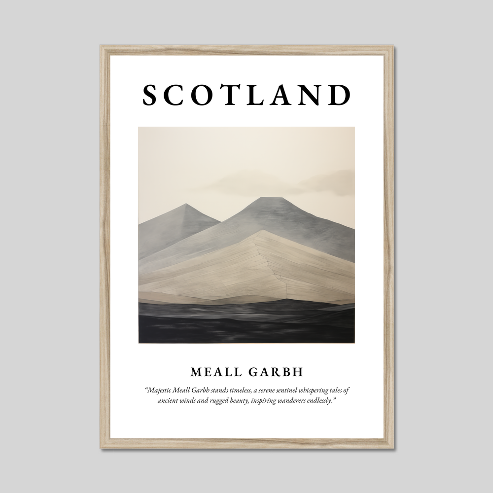 Poster in a natural frame with the word Scotland