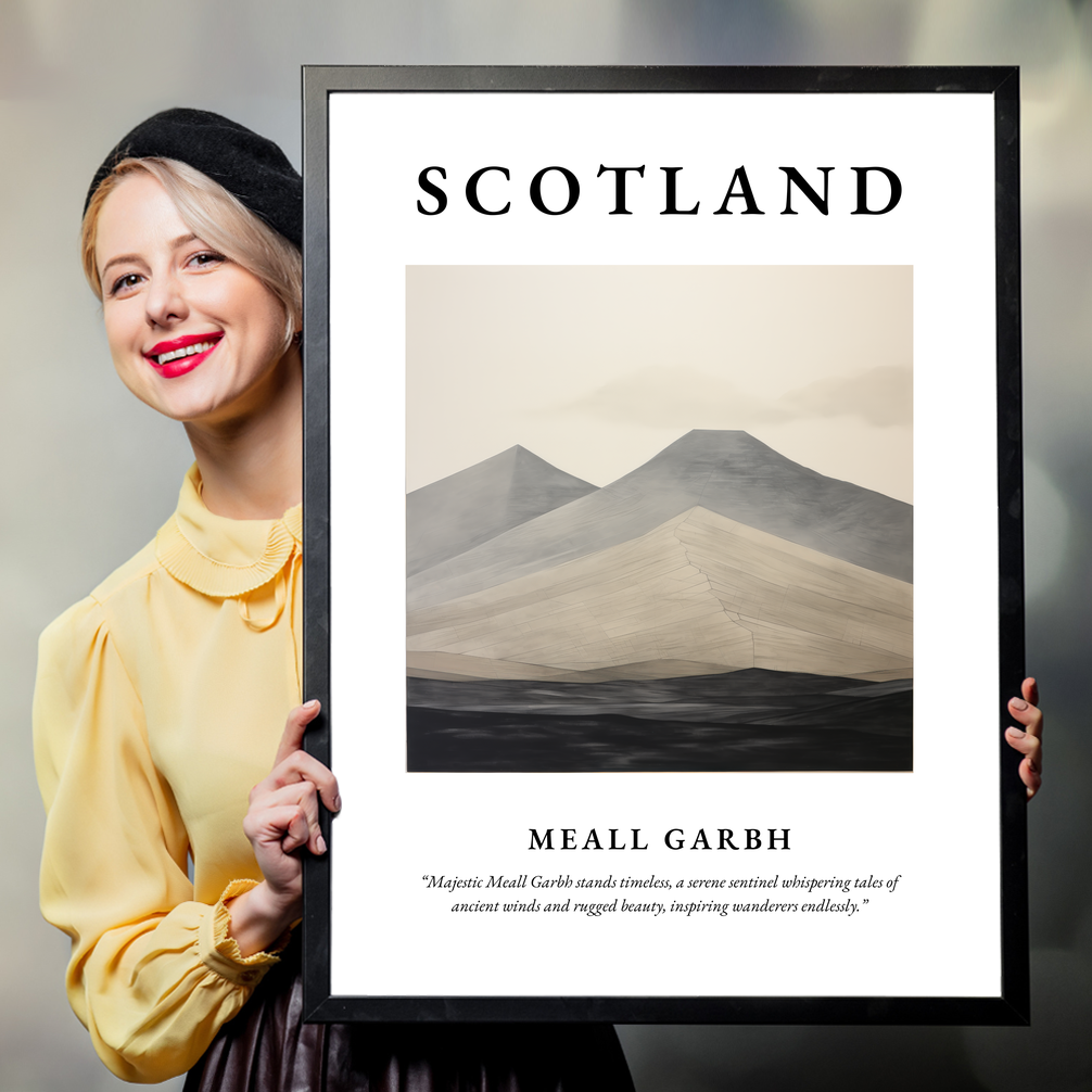 Person holding a poster of Meall Garbh
