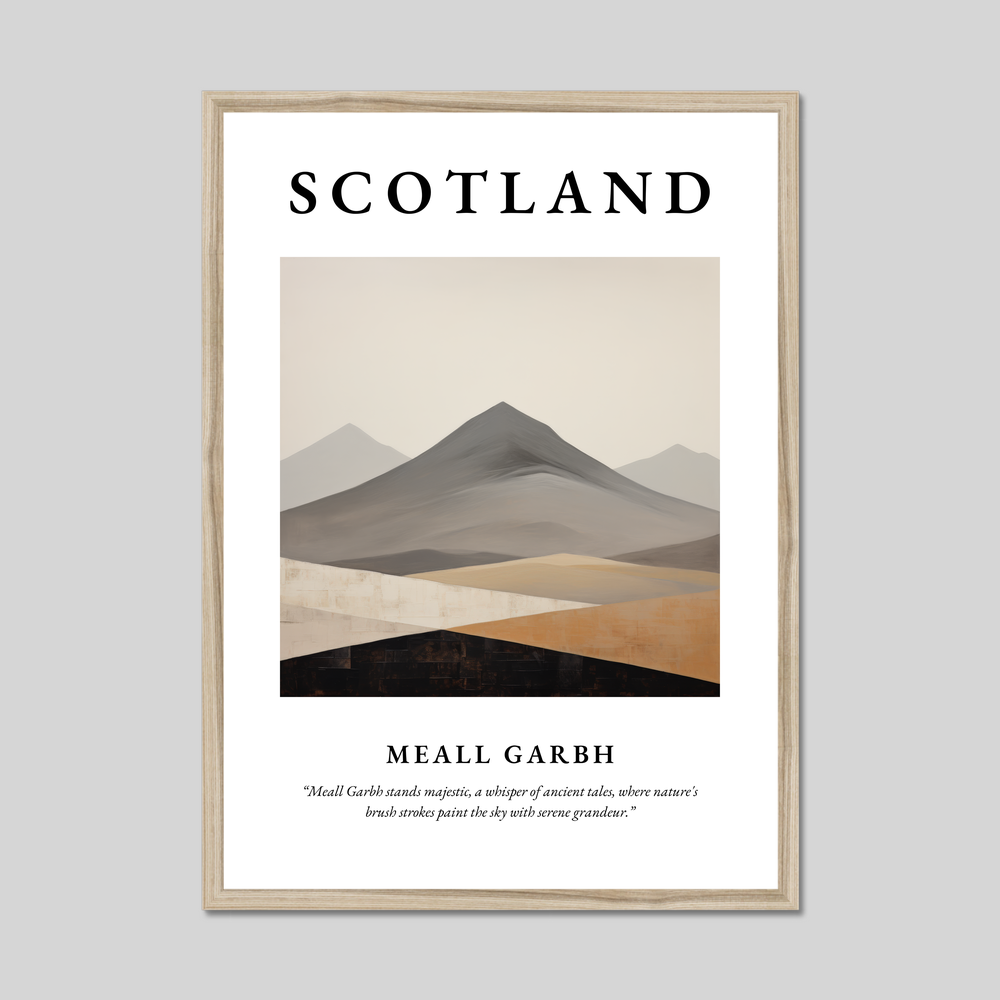 Poster in a natural frame with the word Scotland