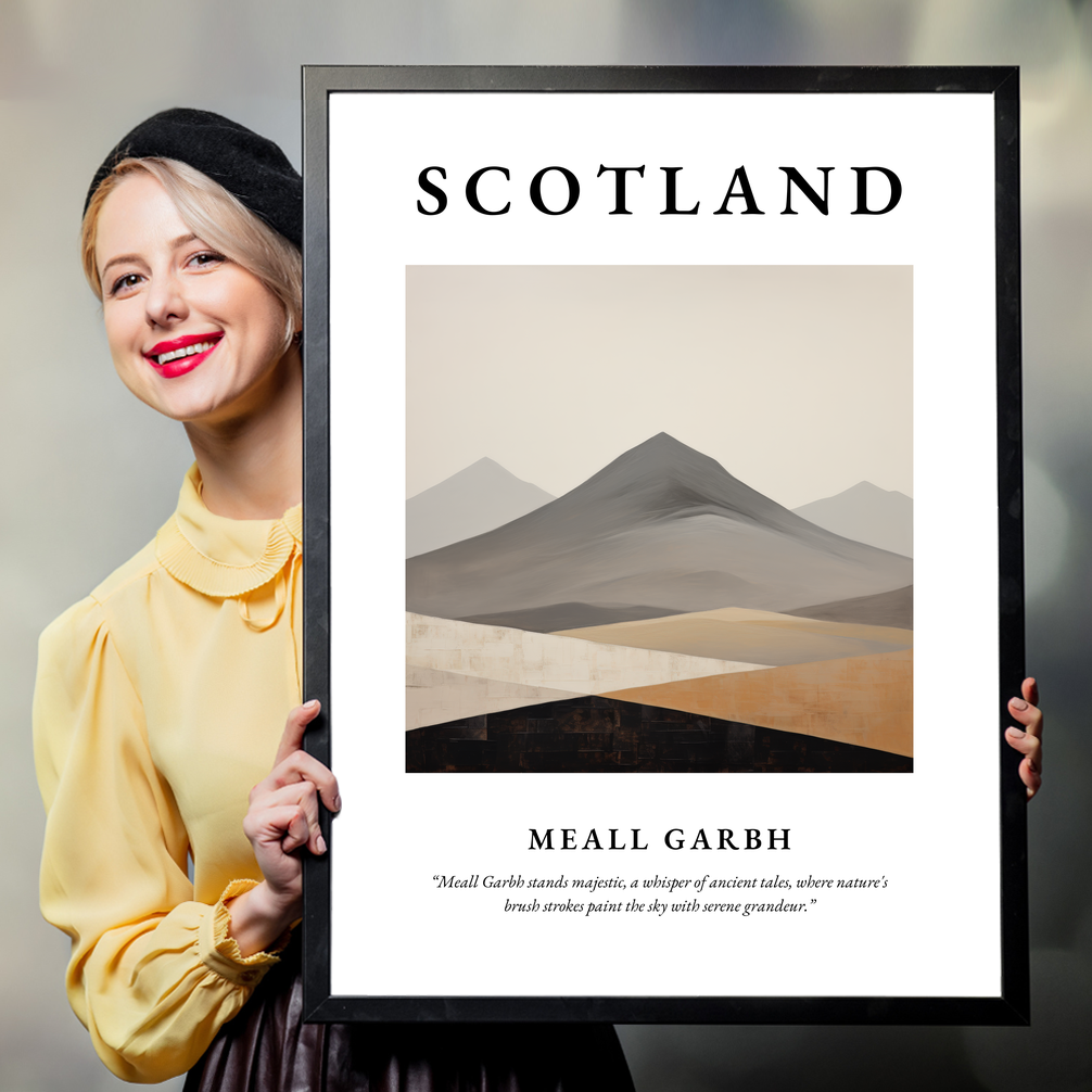 Person holding a poster of Meall Garbh