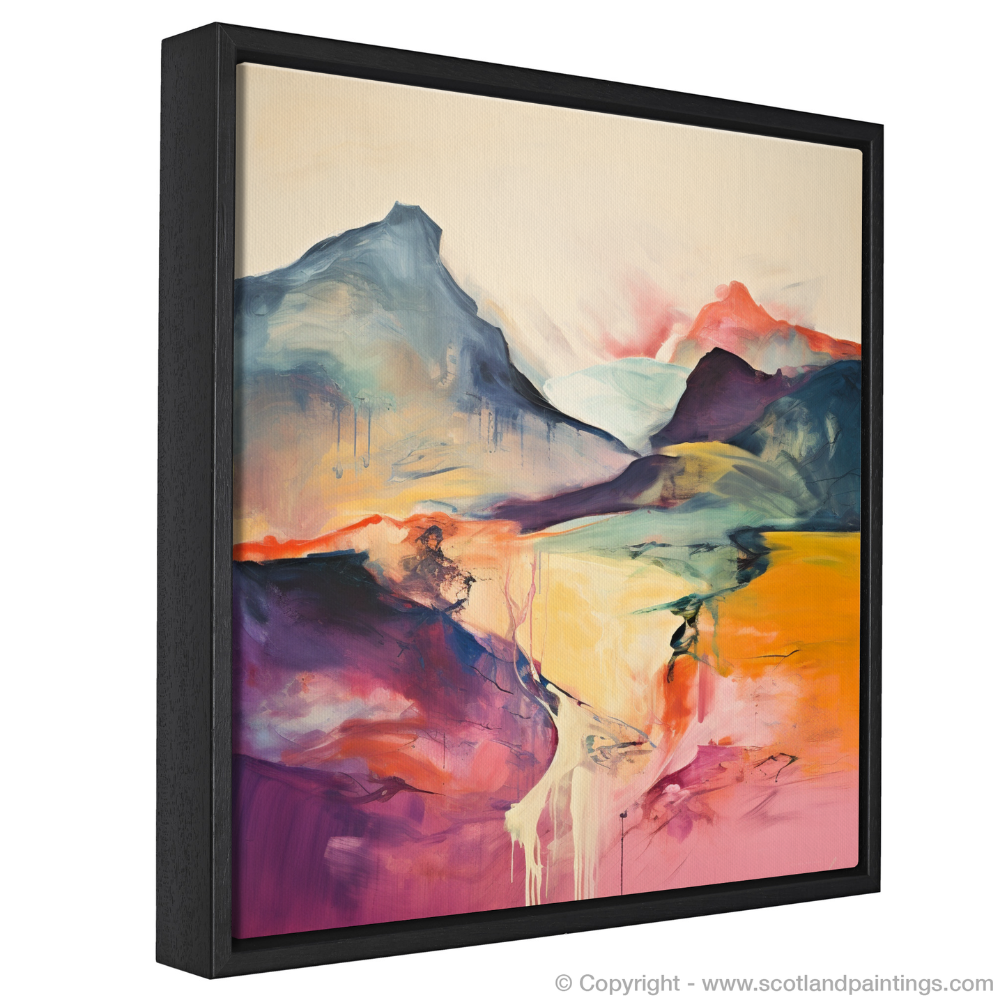 Painting and Art Print of Meall Garbh (Càrn Mairg) entitled "Vivid Highland Vista: An Abstract of Meall Garbh".