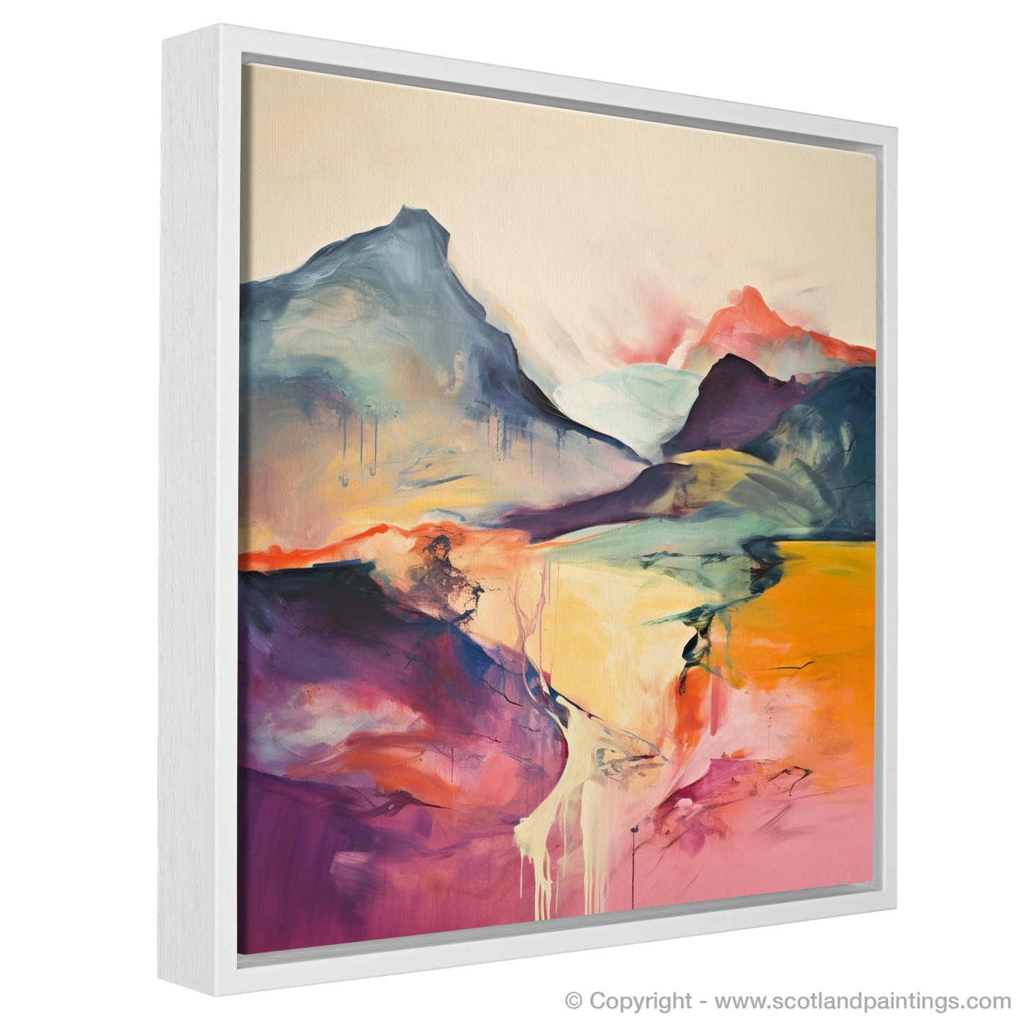 Painting and Art Print of Meall Garbh (Càrn Mairg) entitled "Vivid Highland Vista: An Abstract of Meall Garbh".