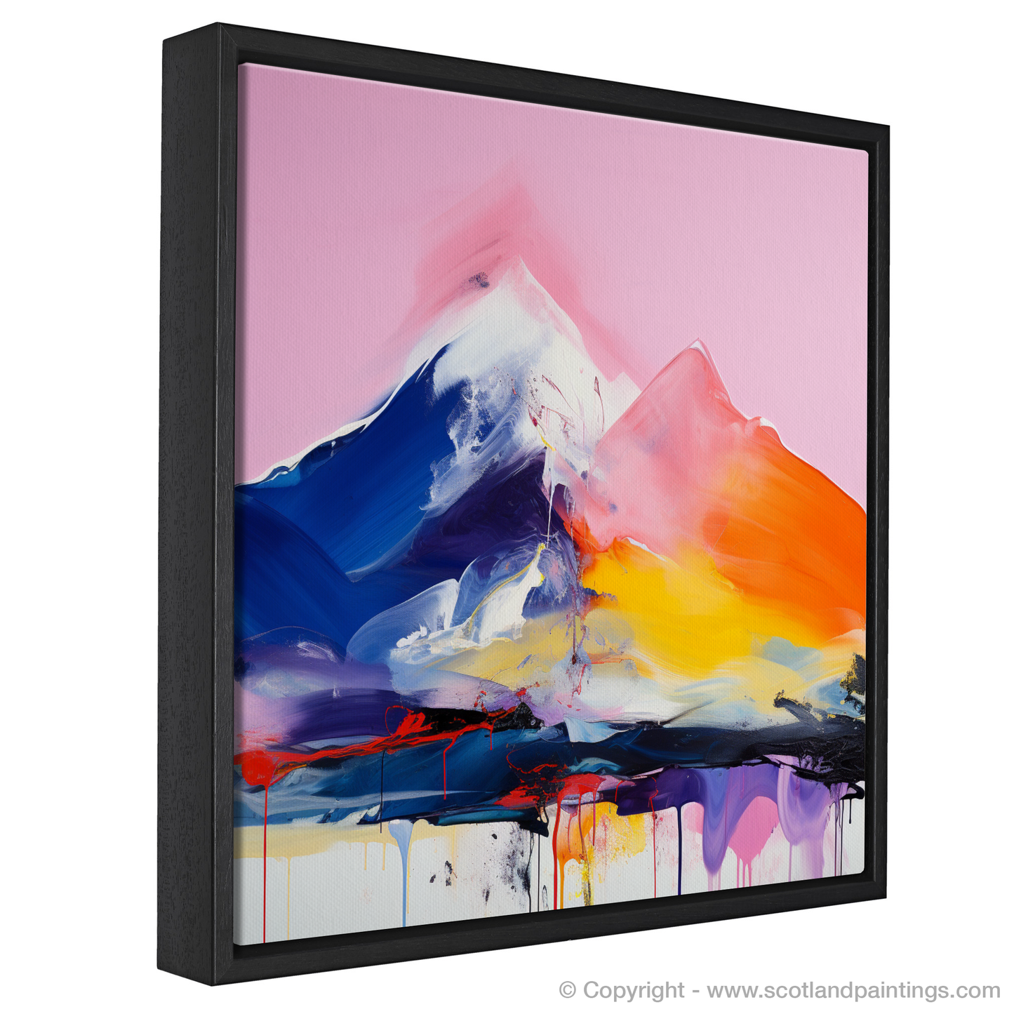 Painting and Art Print of Ben More entitled "Majestic Silhouette of Ben More: An Abstract Highland Tapestry".