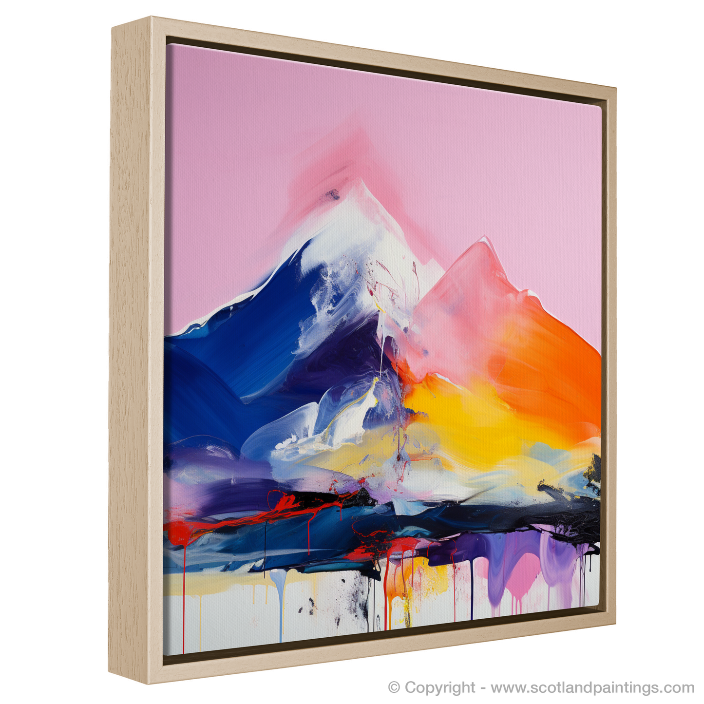 Painting and Art Print of Ben More entitled "Majestic Silhouette of Ben More: An Abstract Highland Tapestry".