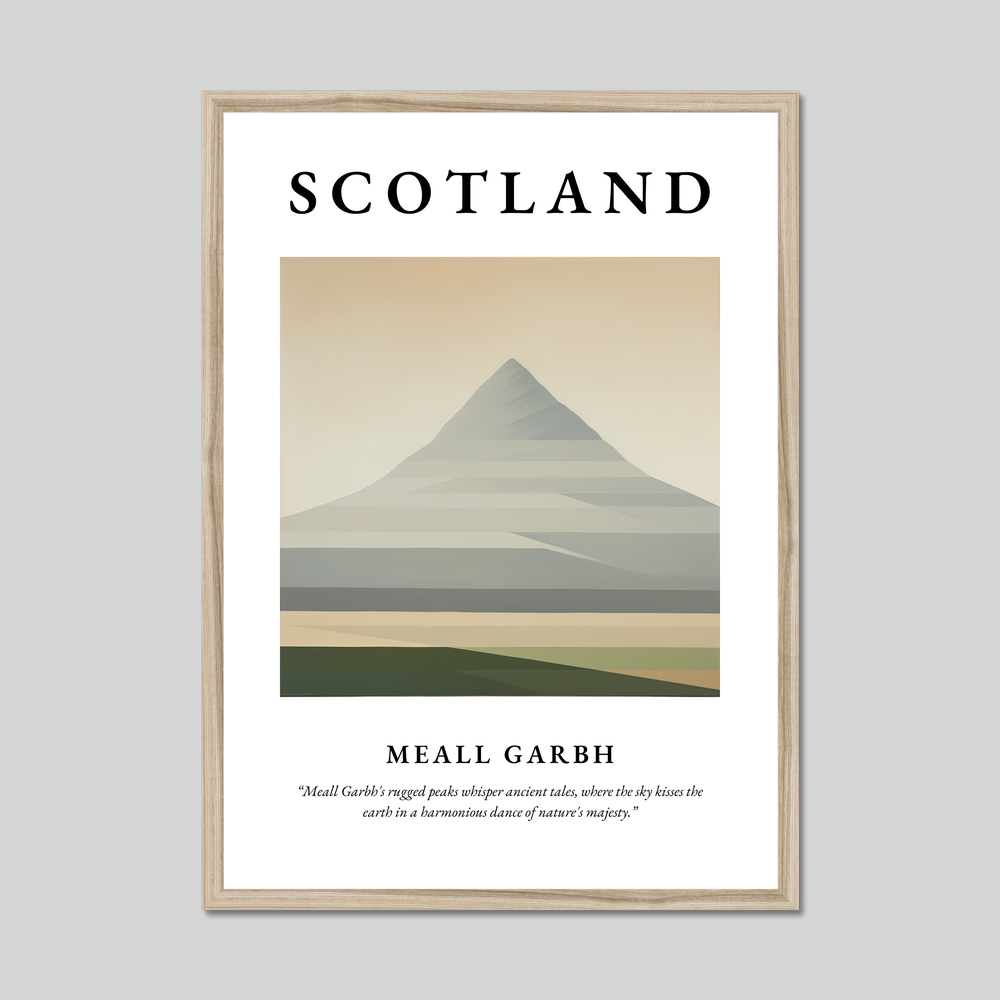 Poster in a natural frame with the word Scotland