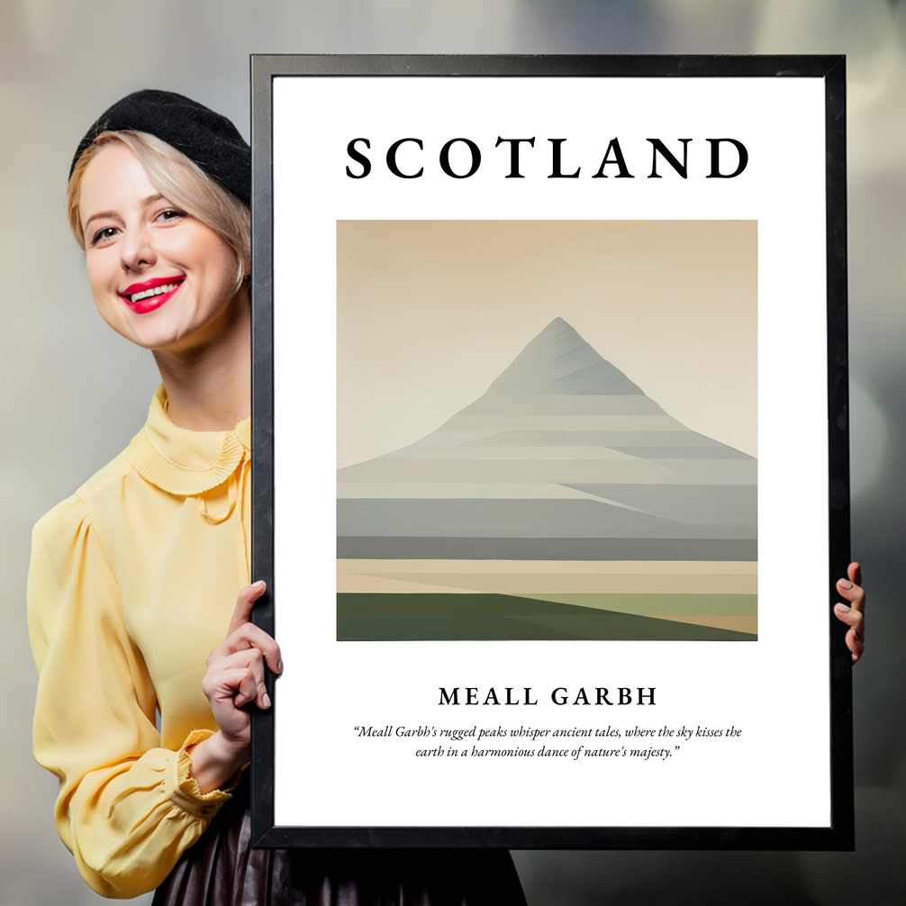 Person holding a poster of Meall Garbh