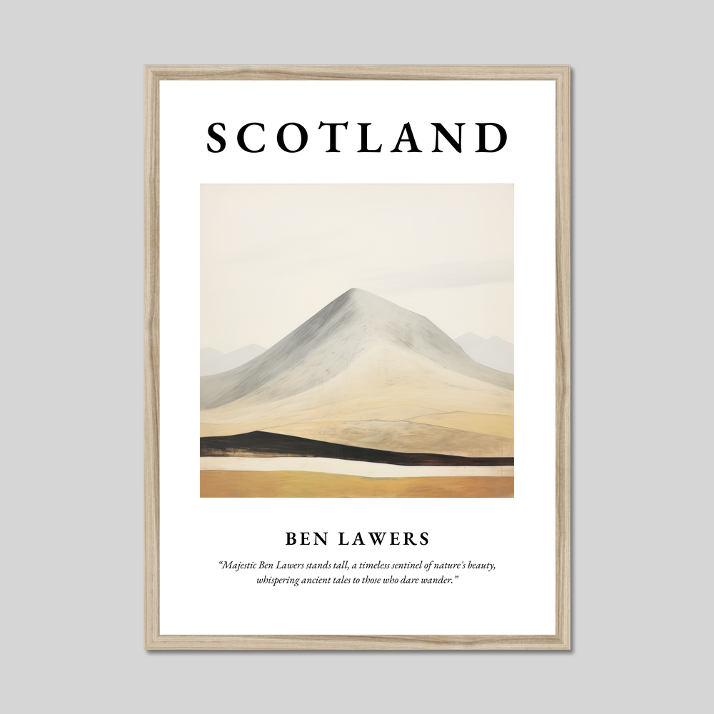 Poster in a natural frame with the word Scotland