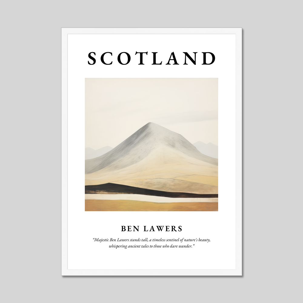 Poster in a white frame with the word Scotland