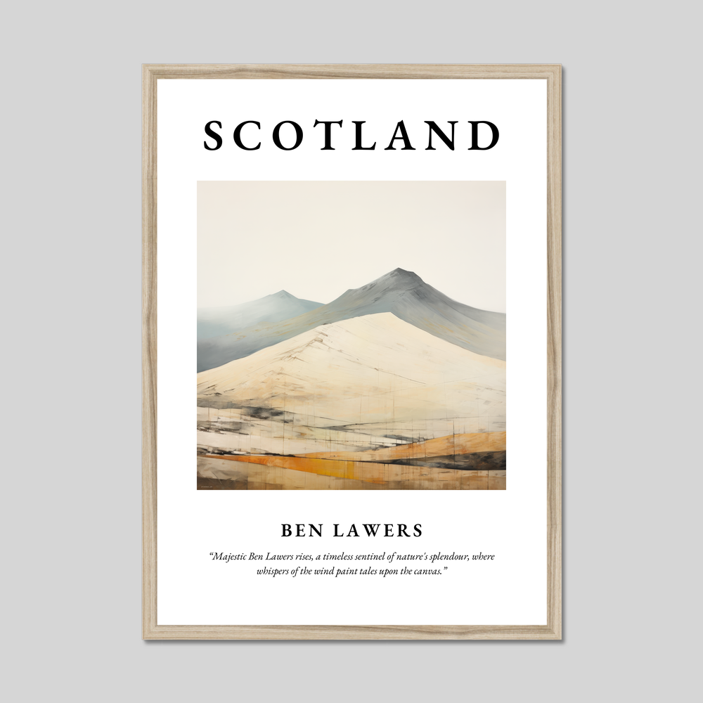 Poster in a natural frame with the word Scotland