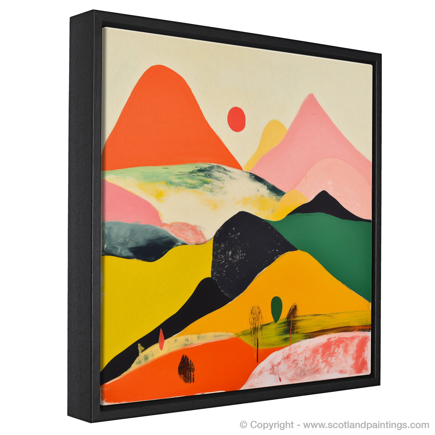 Painting and Art Print of Càrn Aosda entitled "Càrn Aosda Unleashed: An Abstract Highland Reverie".