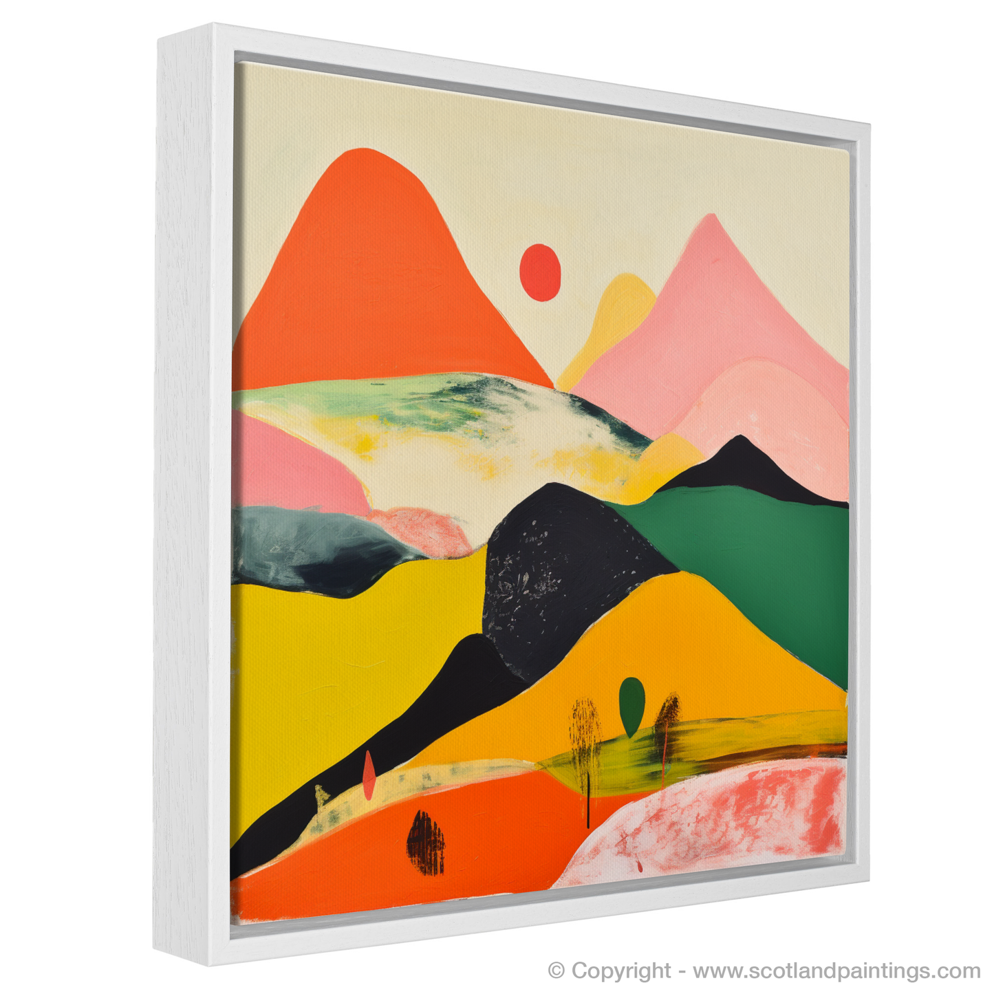 Painting and Art Print of Càrn Aosda entitled "Càrn Aosda Unleashed: An Abstract Highland Reverie".