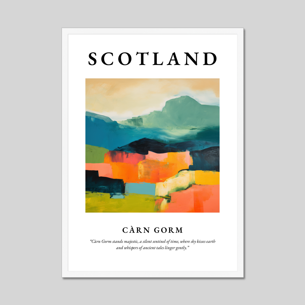 Poster in a white frame with the word Scotland