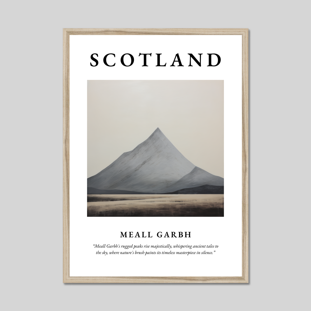 Poster in a natural frame with the word Scotland