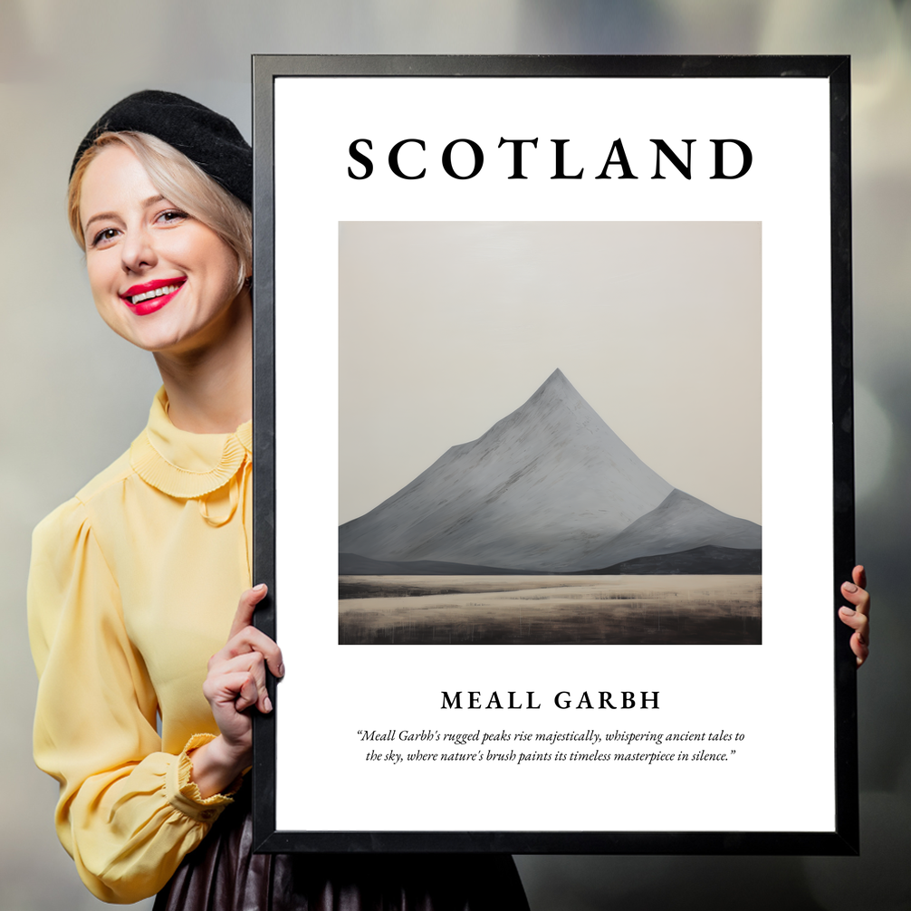 Person holding a poster of Meall Garbh