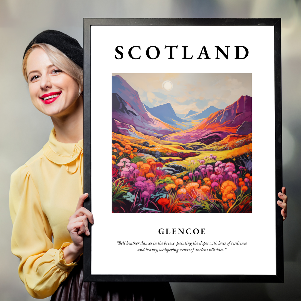 Person holding a poster of Glencoe