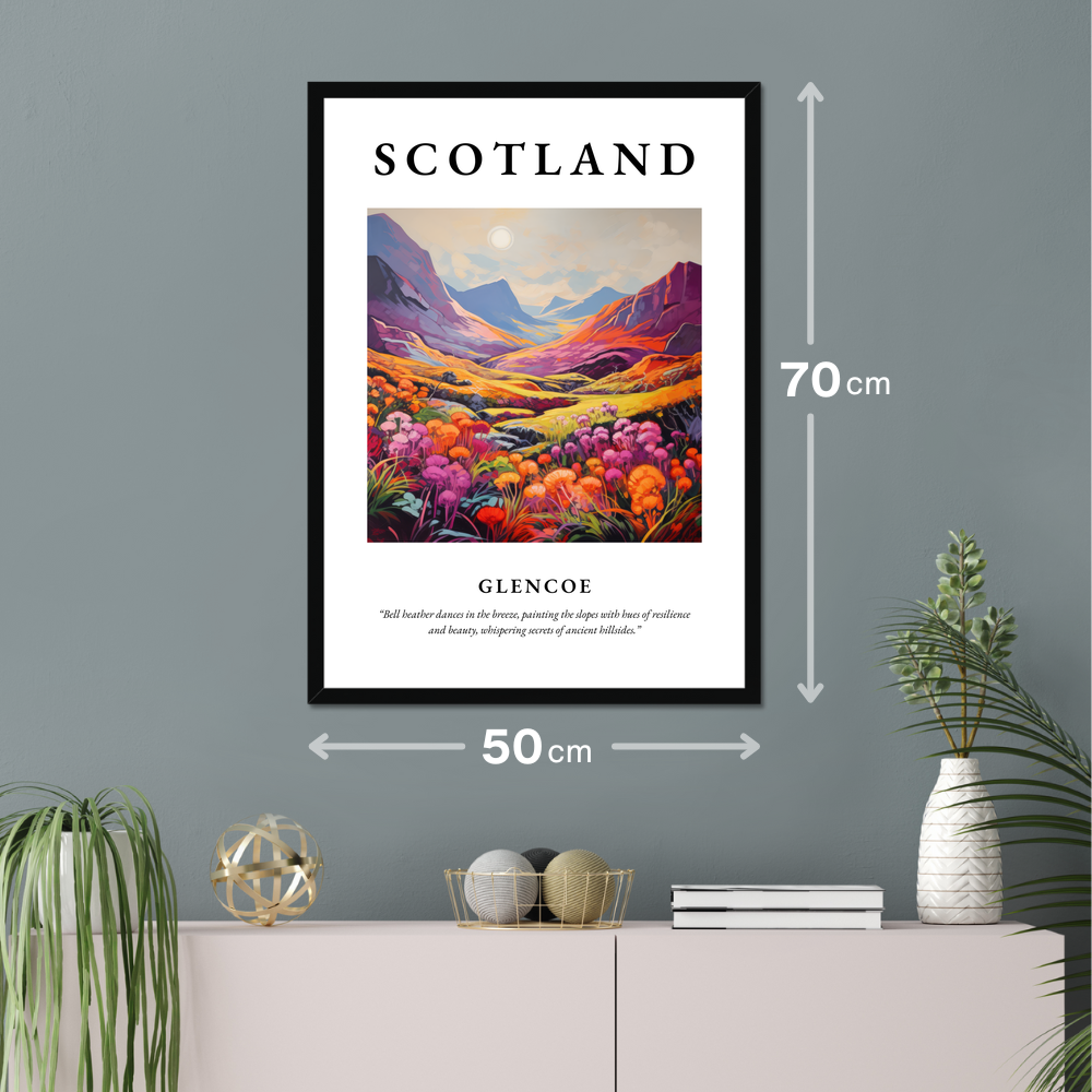 Poster of Glencoe hanging on a wall