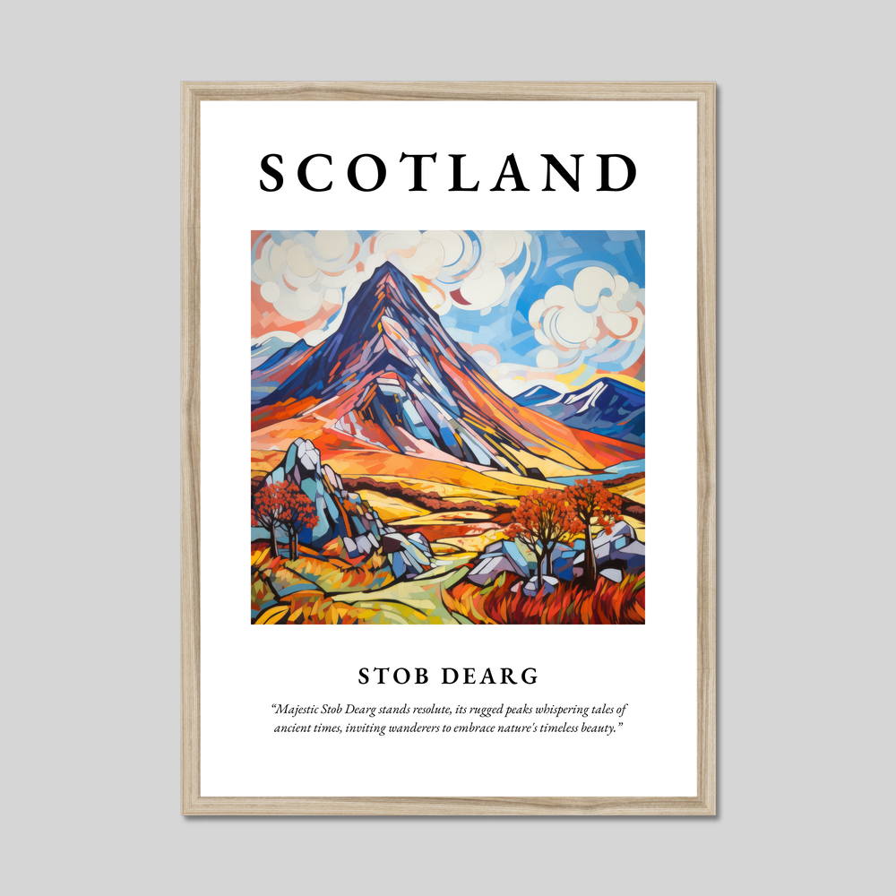 Poster in a natural frame with the word Scotland