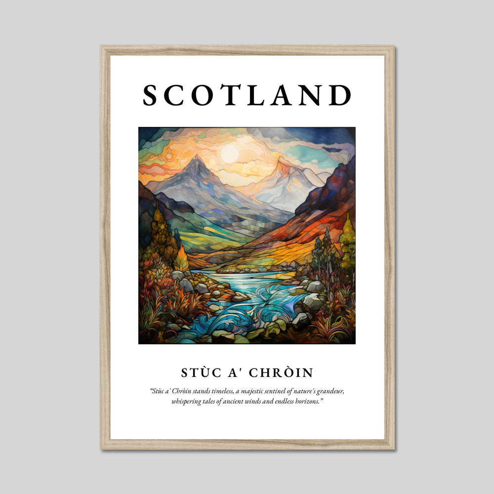 Poster in a natural frame with the word Scotland