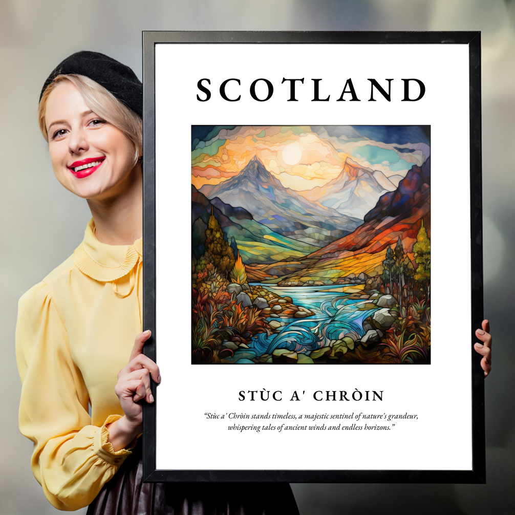 Person holding a poster of Stùc a' Chròin