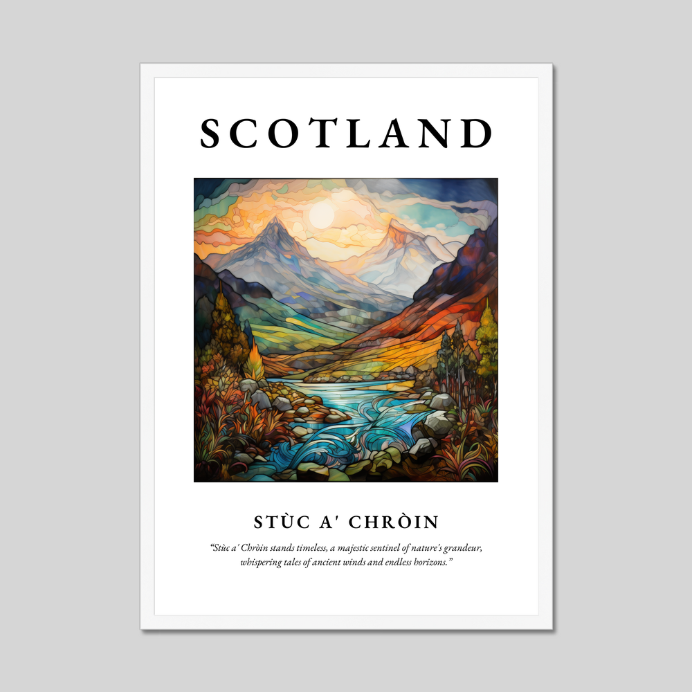 Poster in a white frame with the word Scotland