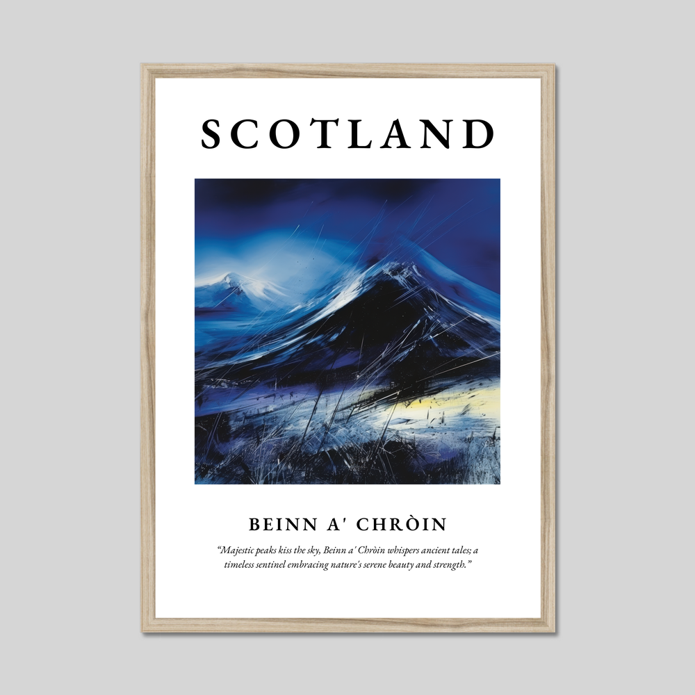 Poster in a natural frame with the word Scotland