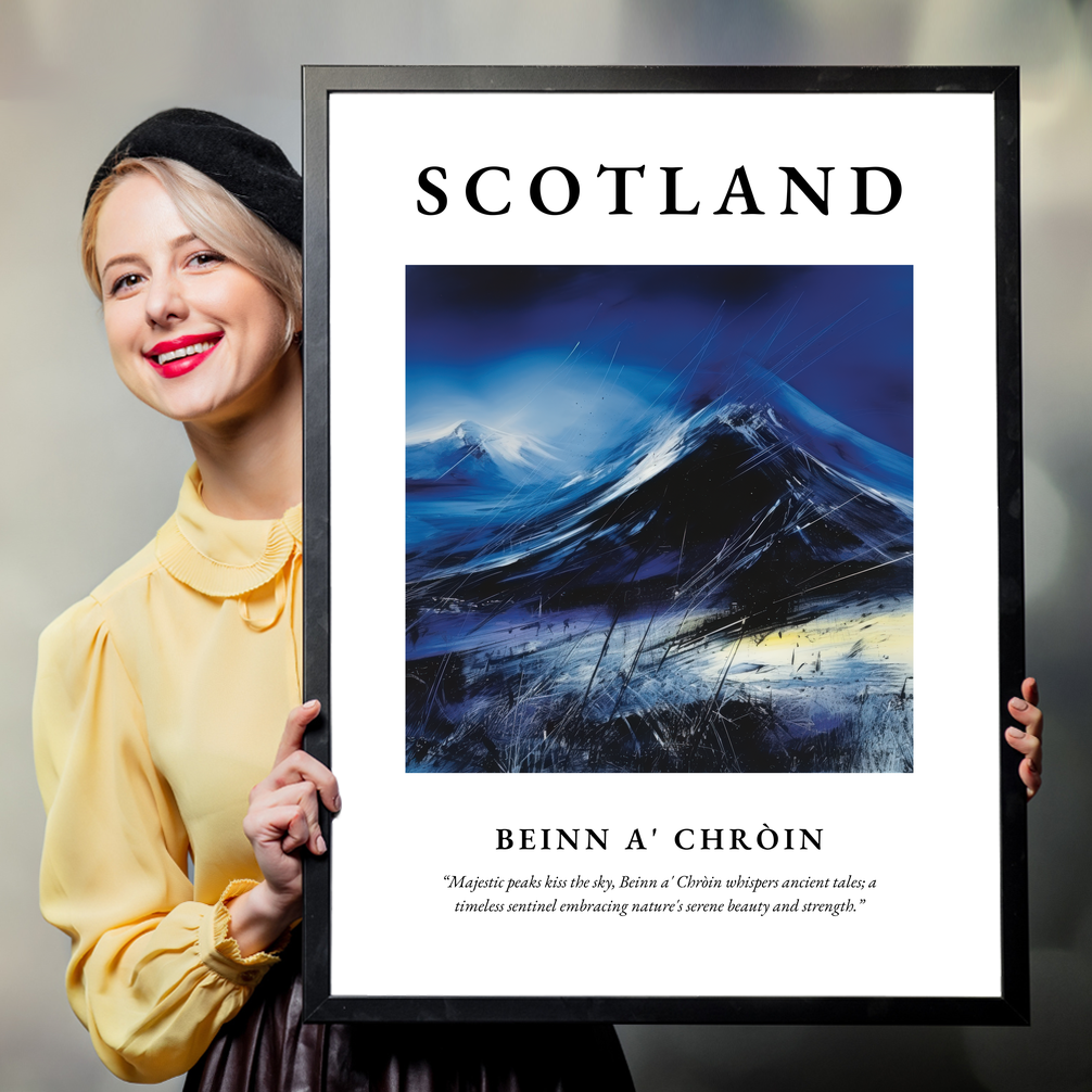 Person holding a poster of Beinn a' Chròin