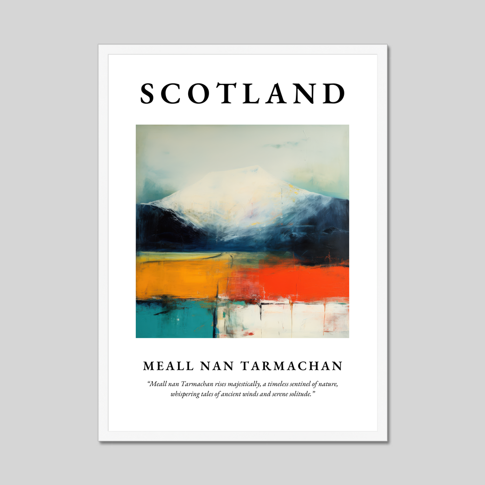 Poster in a white frame with the word Scotland