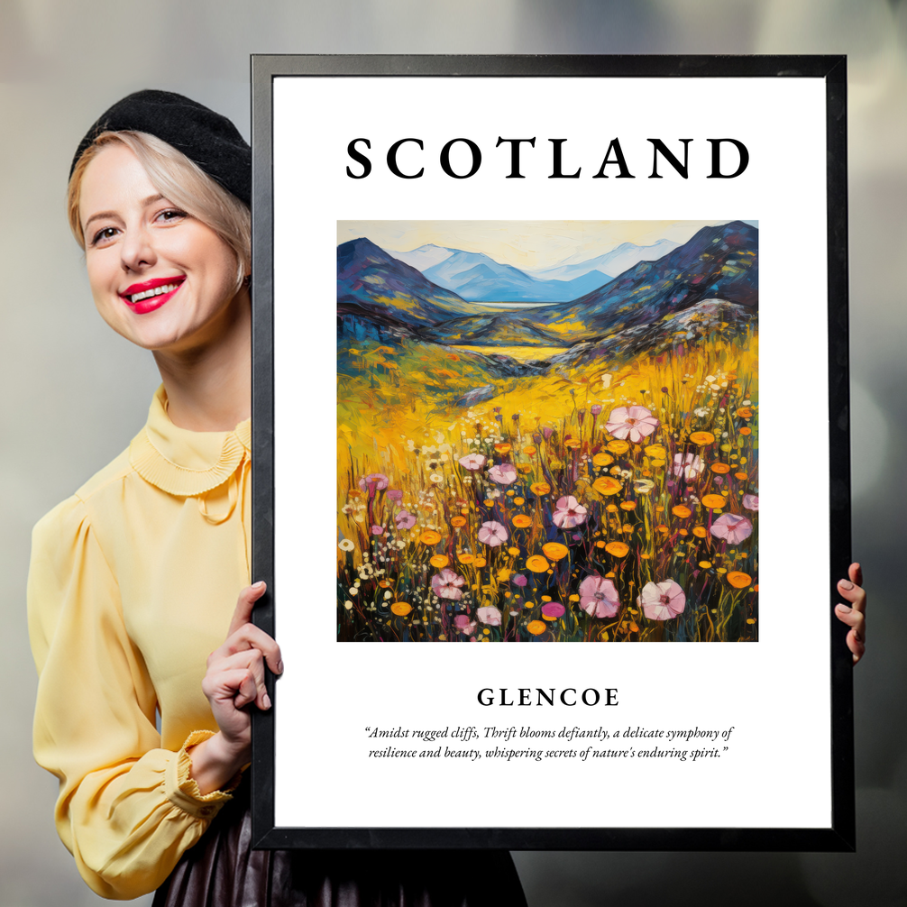 Person holding a poster of Glencoe