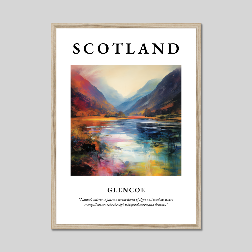 Poster in a natural frame with the word Scotland