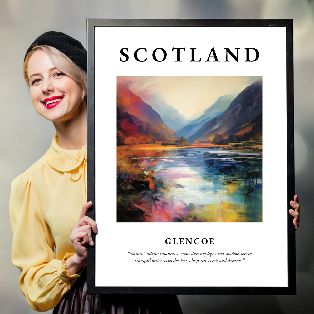 Person holding a poster of Glencoe
