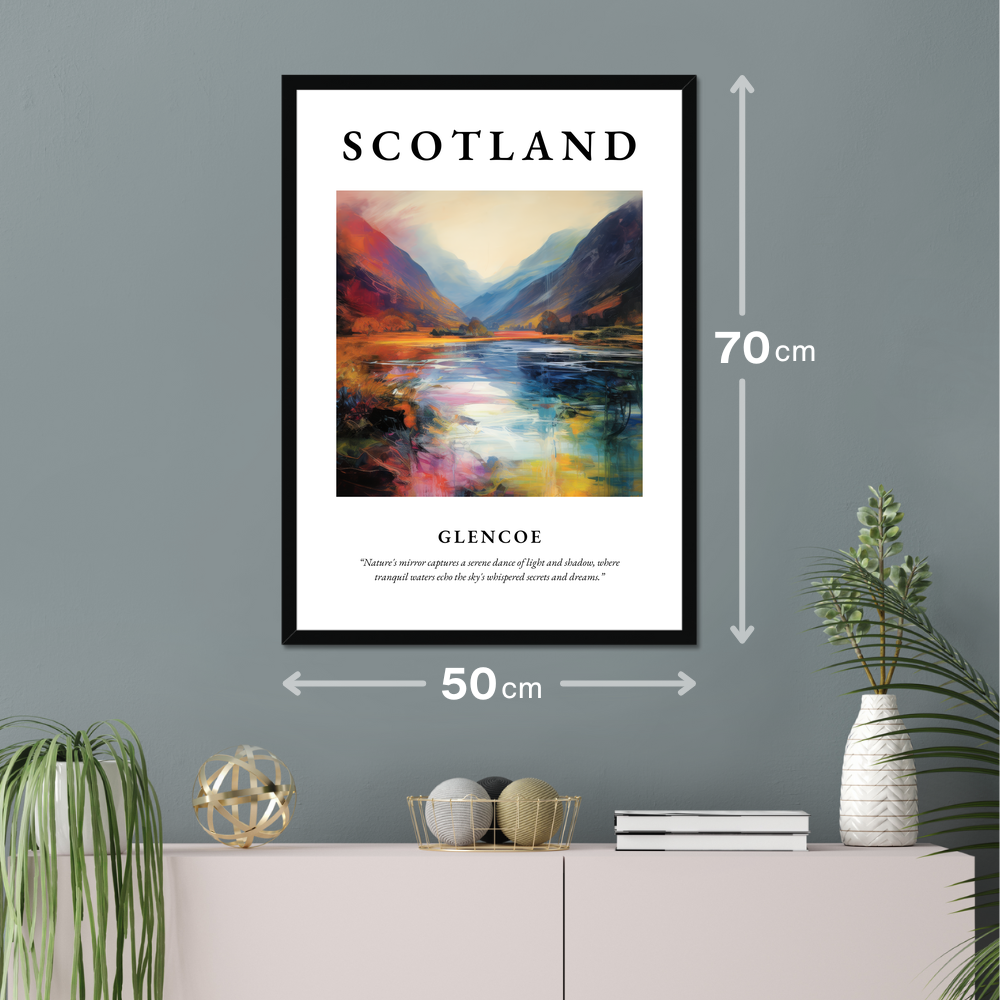 Poster of Glencoe hanging on a wall