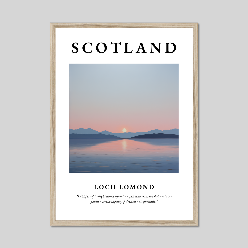 Poster in a natural frame with the word Scotland