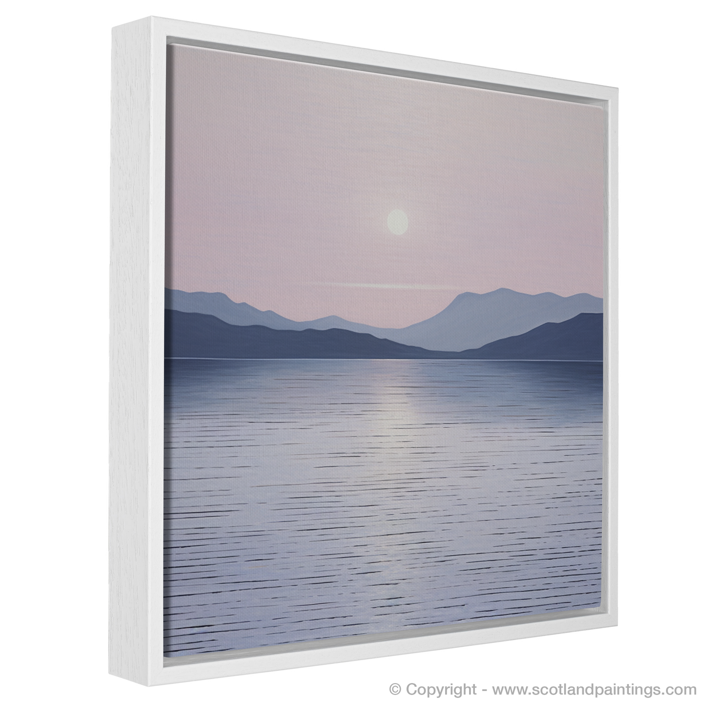 Painting and Art Print of Dusk on Loch Lomond entitled "Dusk Serenity on Loch Lomond".