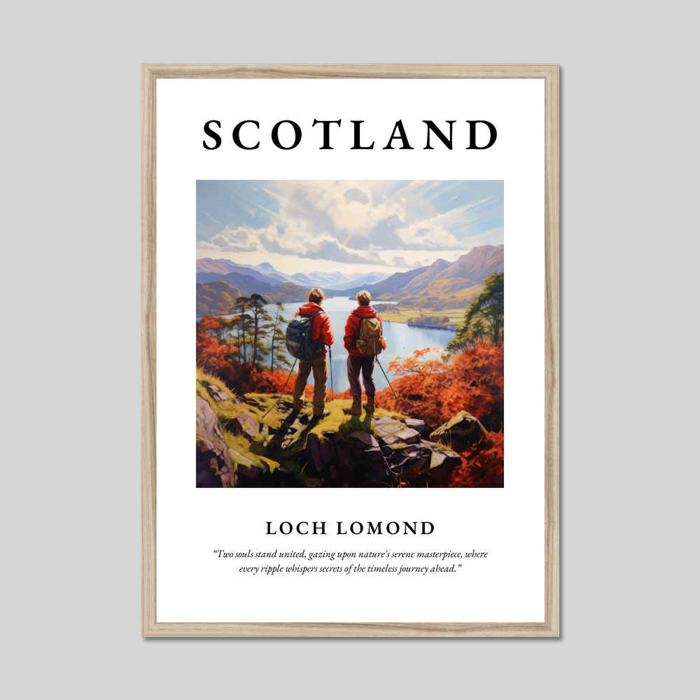 Poster in a natural frame with the word Scotland