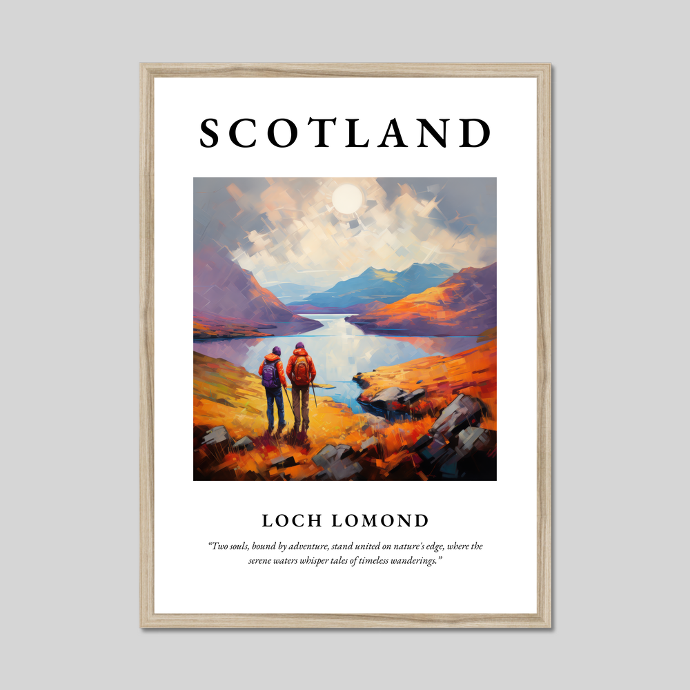 Poster in a natural frame with the word Scotland