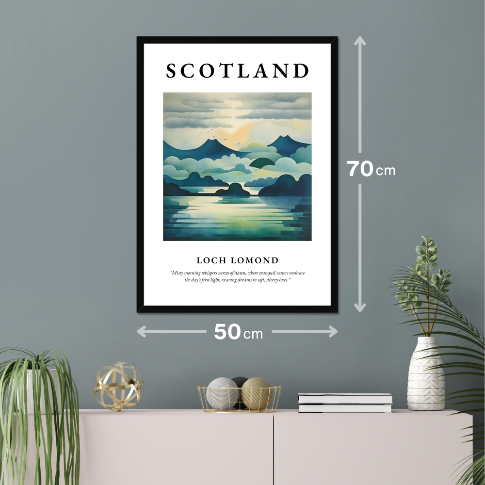 Poster of Loch Lomond hanging on a wall