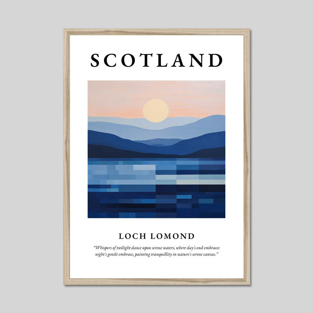 Poster in a natural frame with the word Scotland