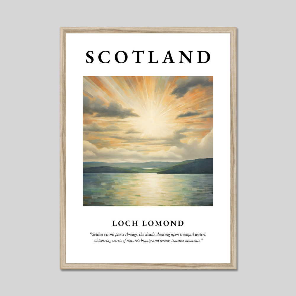 Poster in a natural frame with the word Scotland